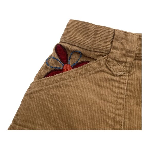 Koala Kids Baby Girl Corduroy Skirt 12M With Floral Embroidery & Pockets Brown - Picture 6 of 11